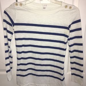 White and Navy Stripped sailor long sleeve